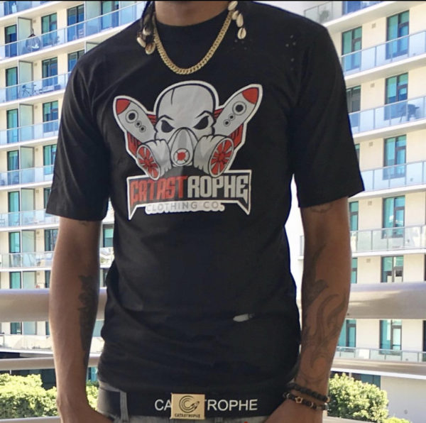 Skull Gas Mask Distressed Tee (Black)