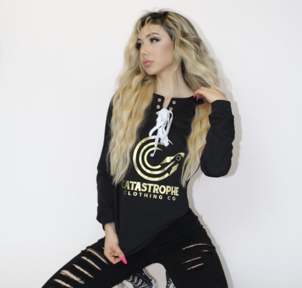 Lace’d Sweatshirt (Blk/Gld)